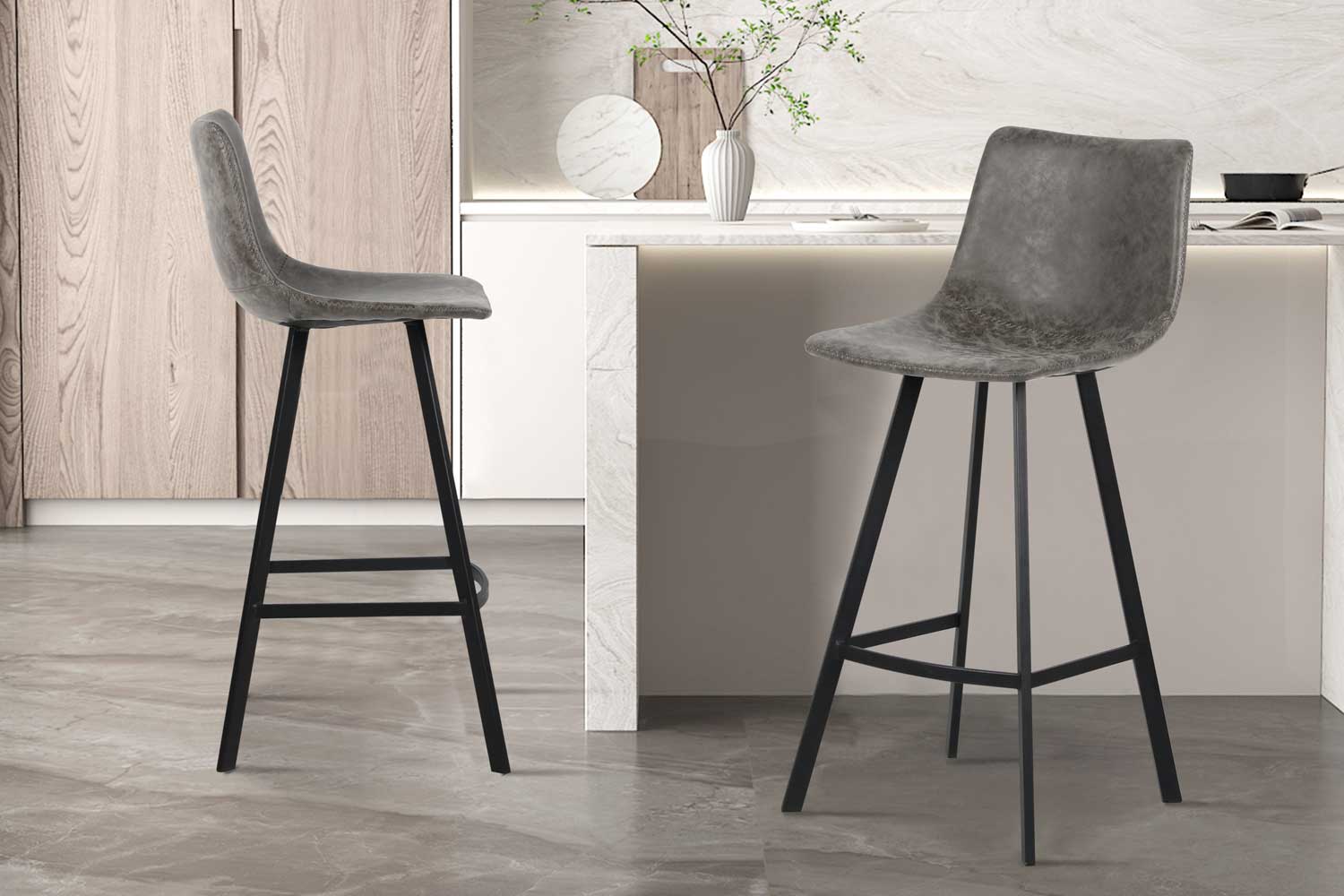 Tabouret de bar Ozan 78cm - gris - Image 6