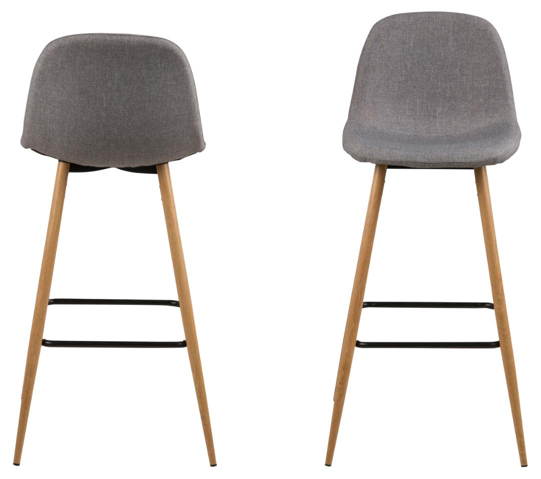 Tabouret de bar Wilhelm - gris clair/chêne - Image 4