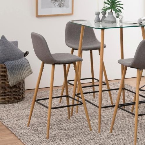 Tabouret de bar Wilhelm - gris clair/chêne - Image 1