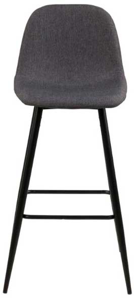 Tabouret de bar Wilhelm, H:73cm - gris foncé/noir - Image 2