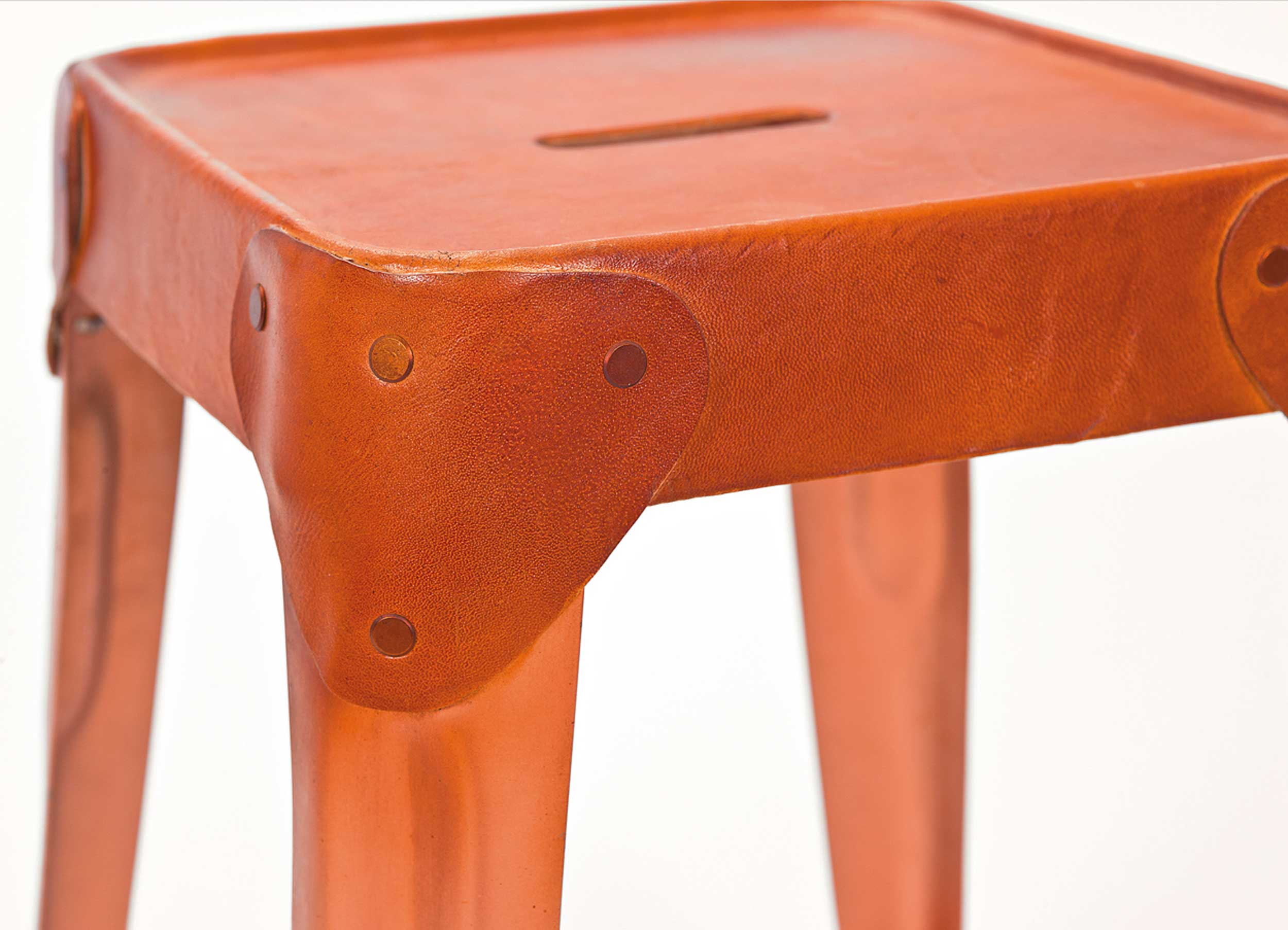 Tabouret en métal Reema carré - cuivre - Image 4