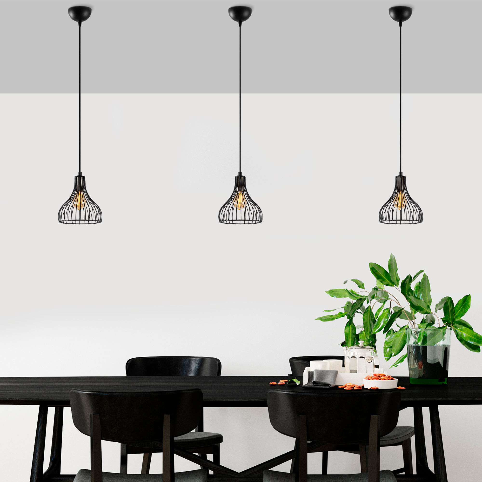 Telyildo Lustre | CORPS EN MÉTAL | Noir, Antique - Image 6