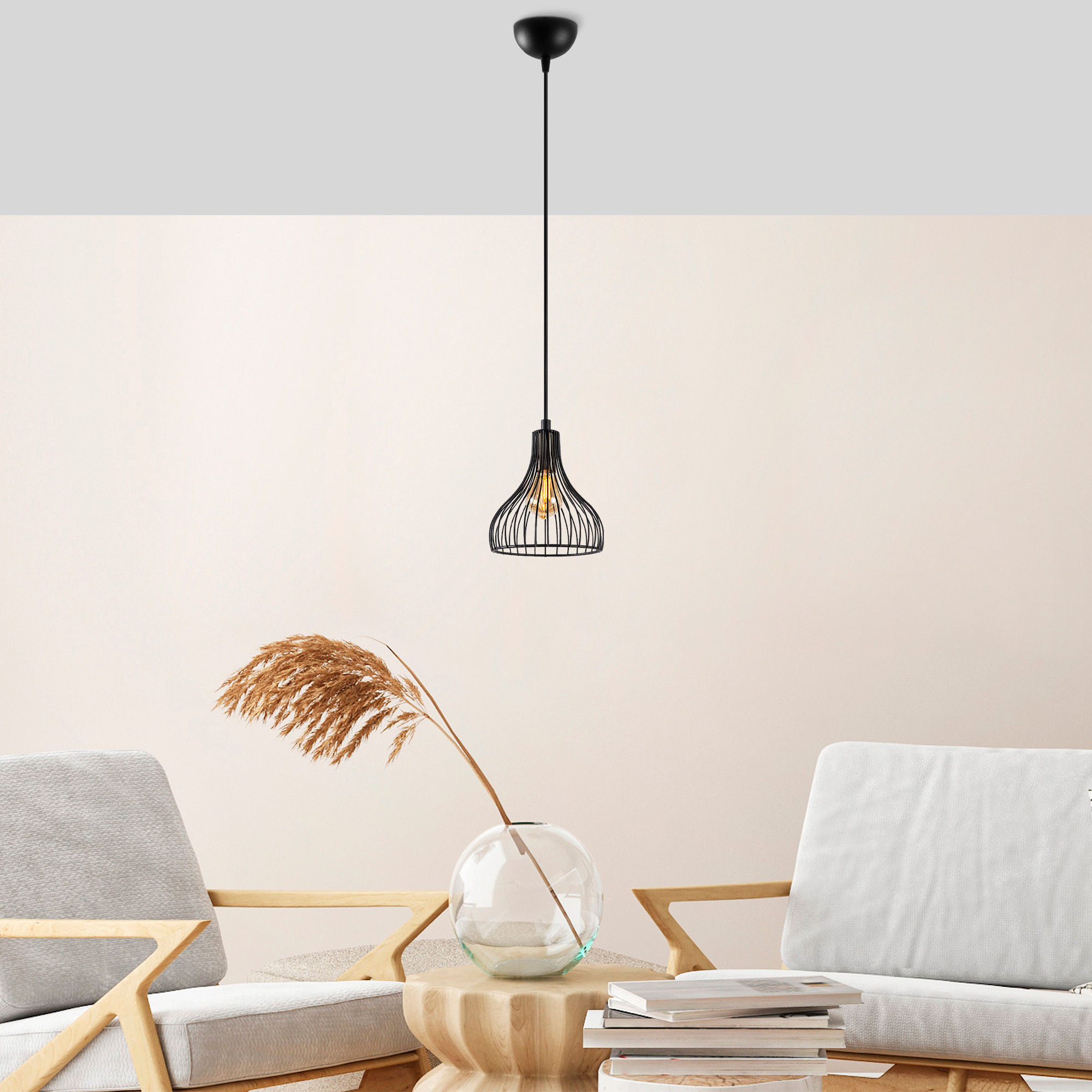 Telyildo Lustre | CORPS EN MÉTAL | Noir, Antique