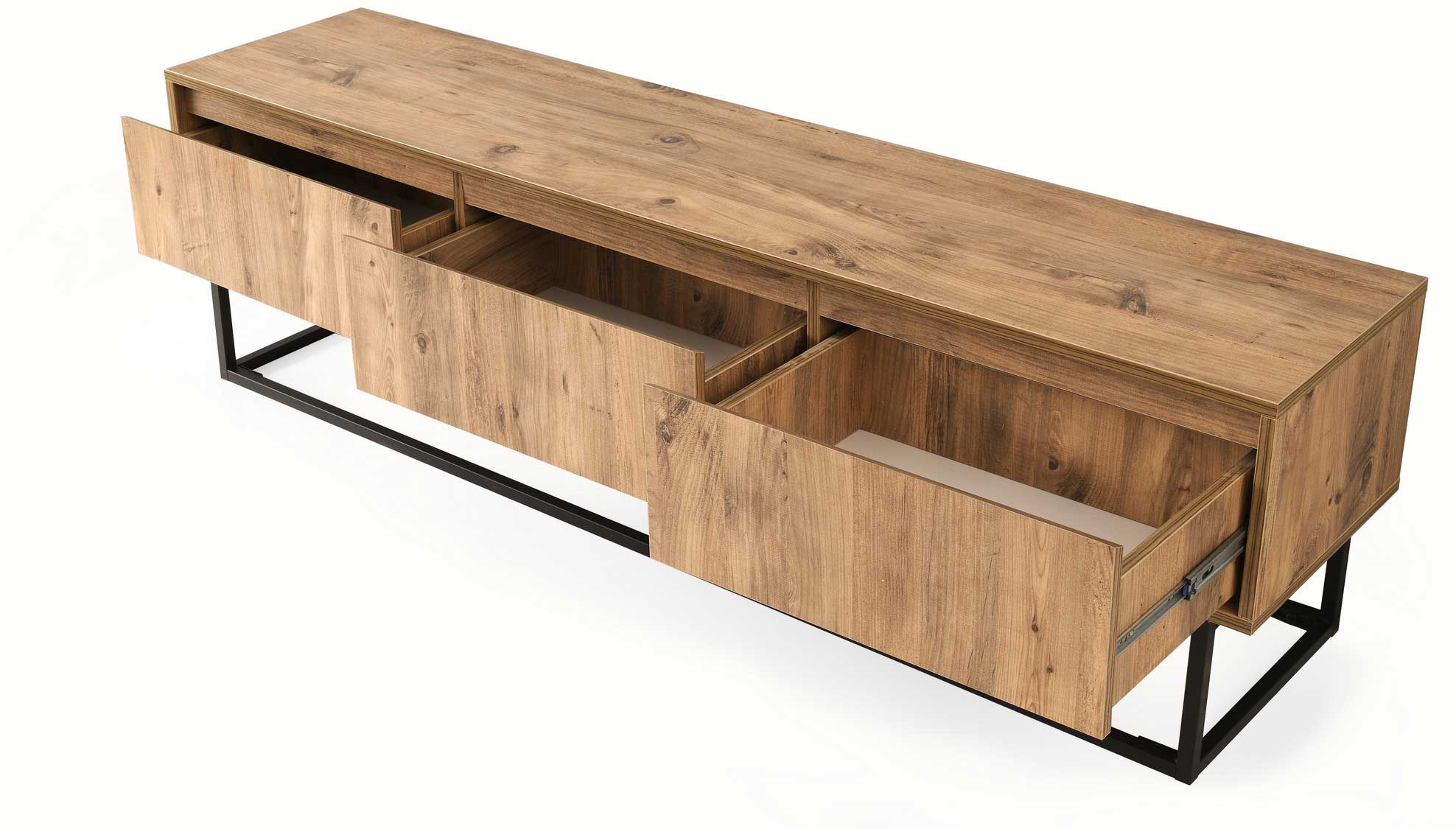 Tilsim 180 Meuble TV | 100 % MÉLAMINE | Noir, Pin - Image 2