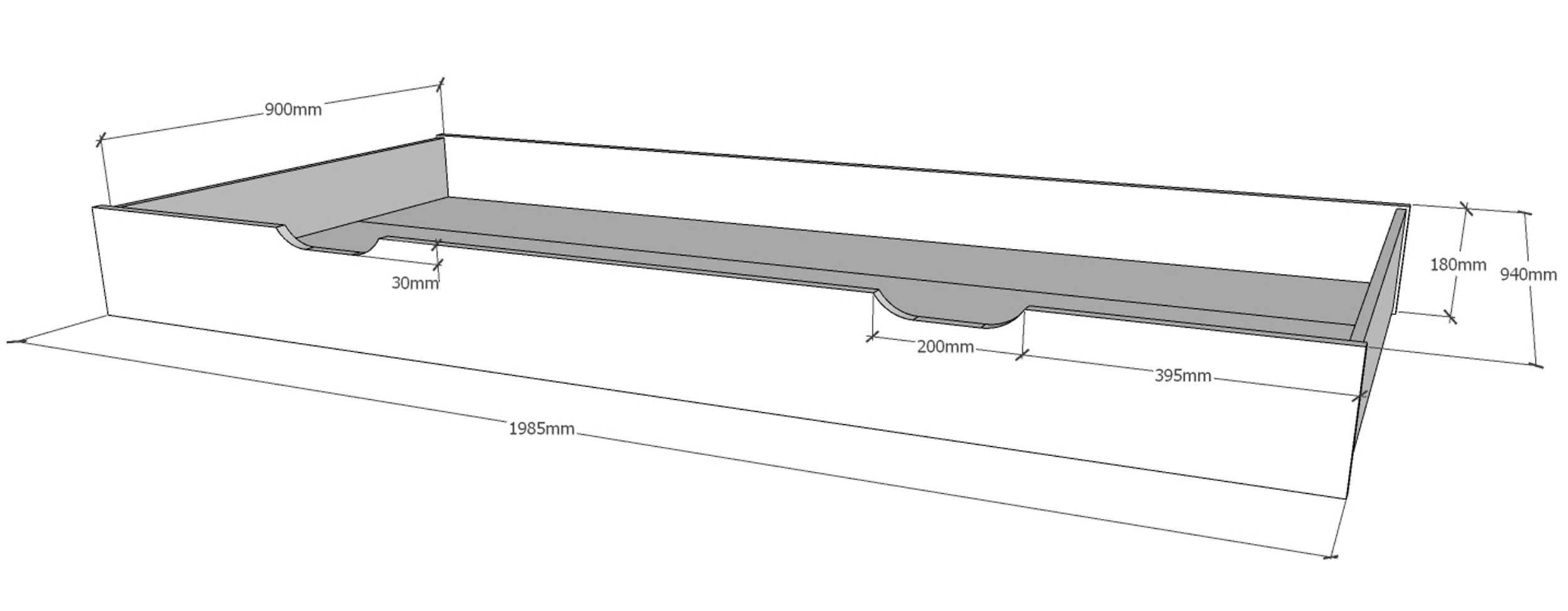 Tiroir de lit Dallas - blanc - Image 2