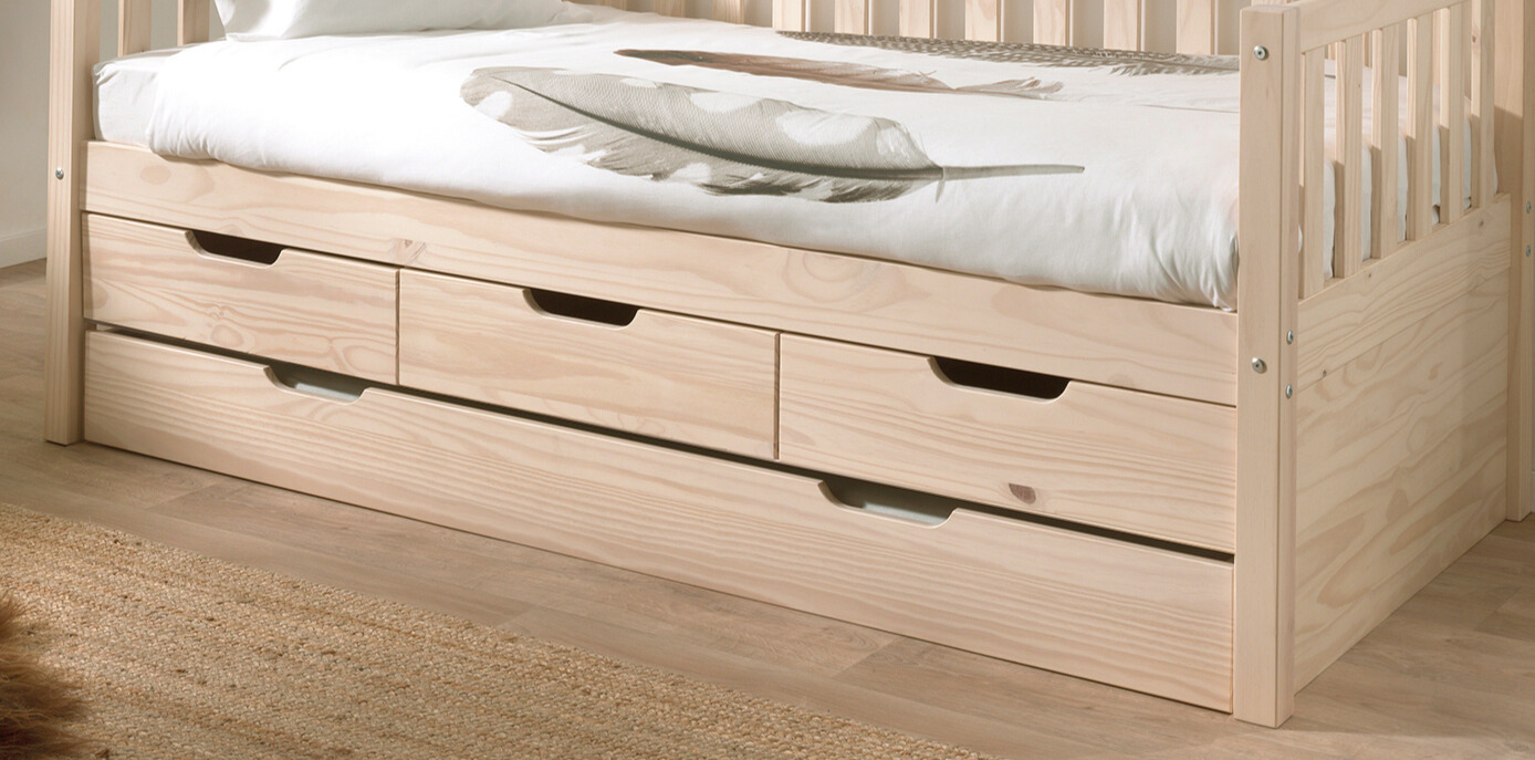 Tiroir de lit Friedrich | 90 x 200 cm | Milky Pine design - Image 2