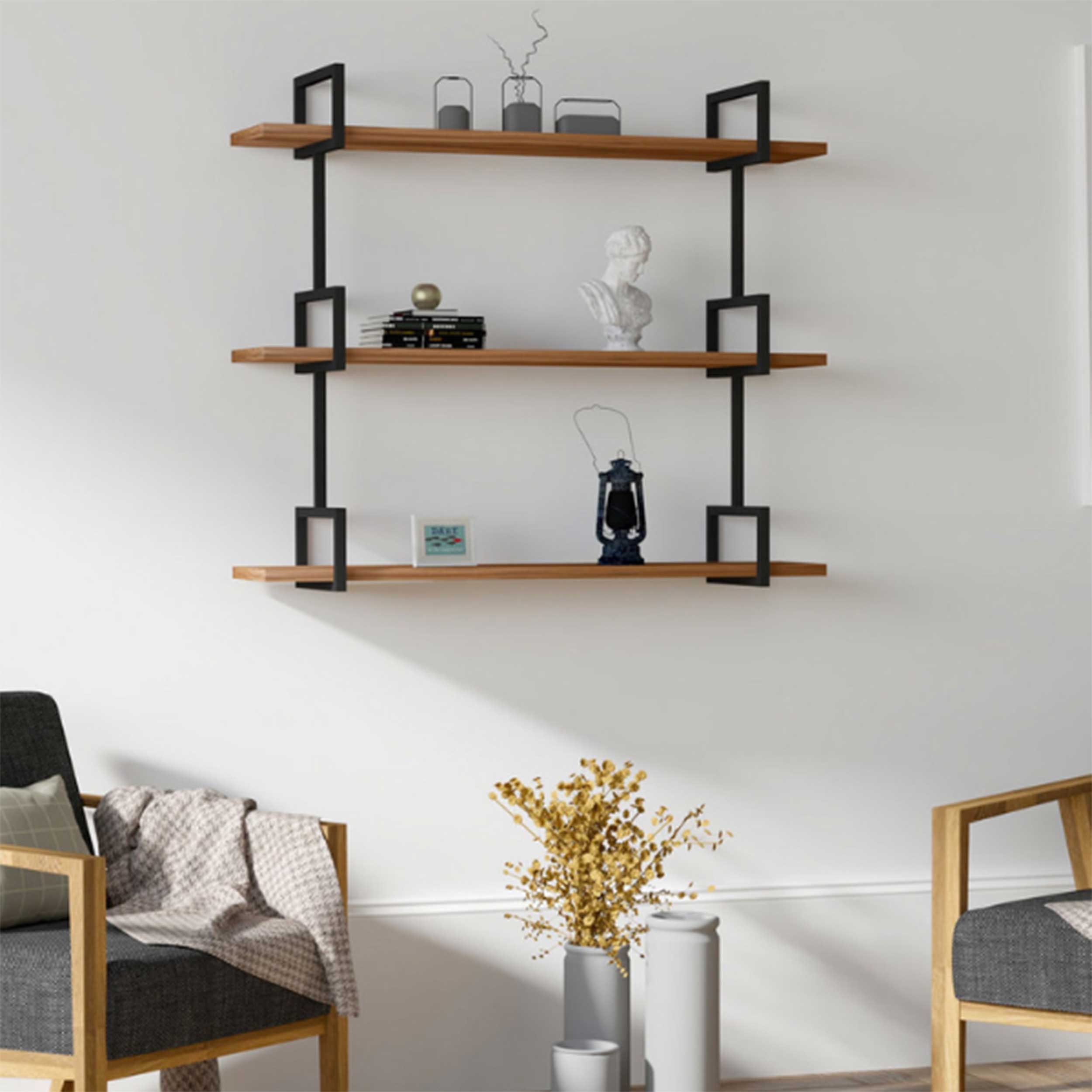 Uras Étagère murale | BOIS DE PIN | Noyer - Image 5