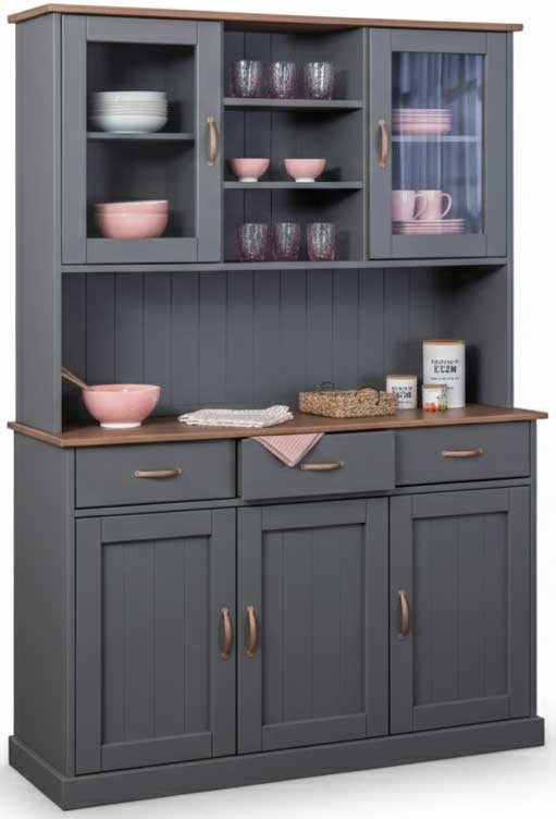 Vaisselier Cerci 131 cm à 5 portes & 3 tiroirs - gris - Image 3