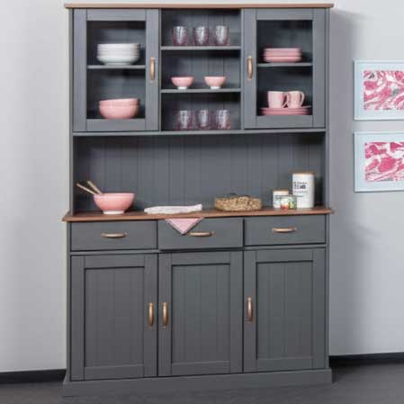 Vaisselier Cerci 131 cm à 5 portes & 3 tiroirs - gris