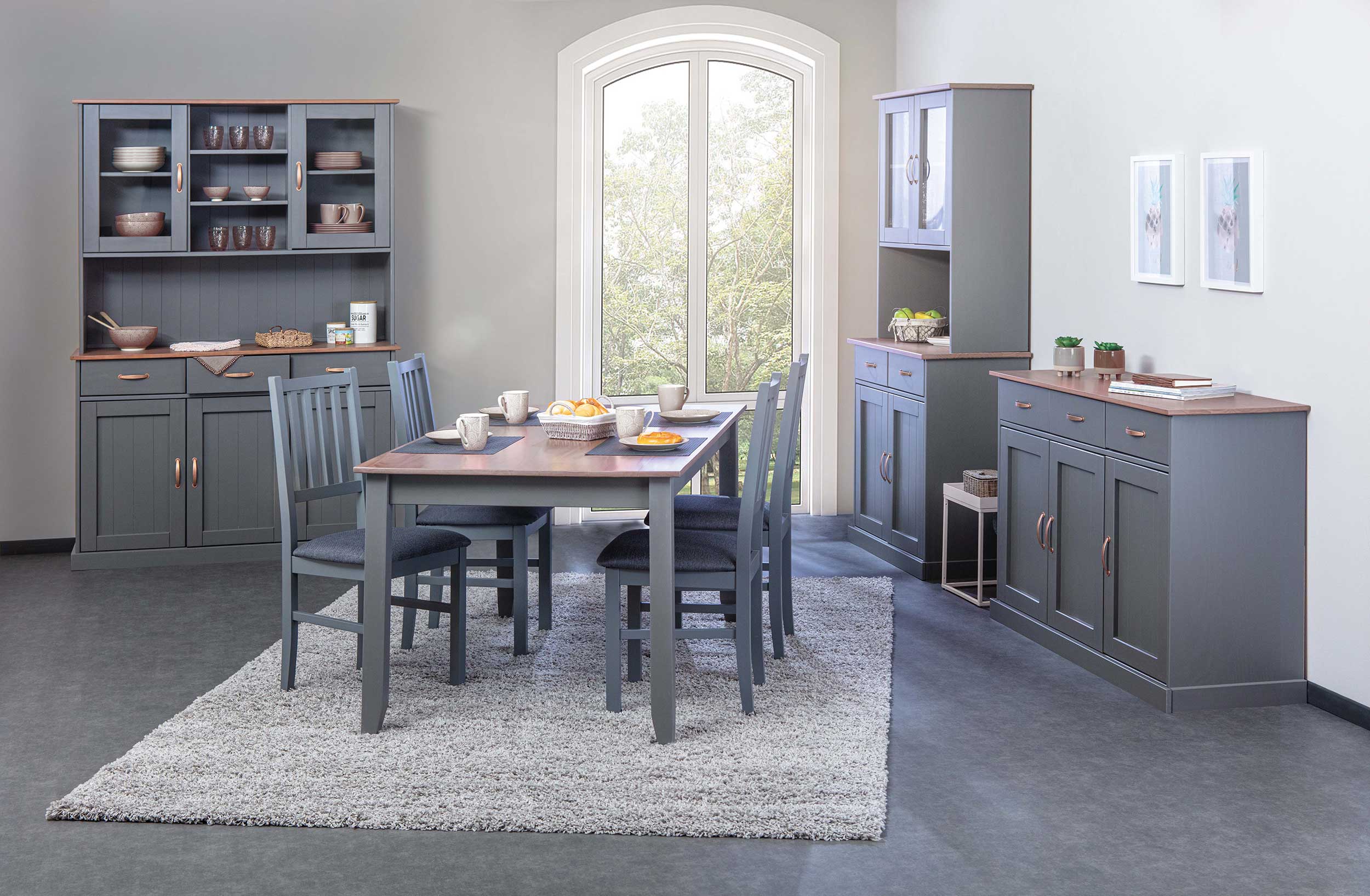 Vaisselier Cerci 90cm à 4 portes & 2 tiroirs - gris - Image 7