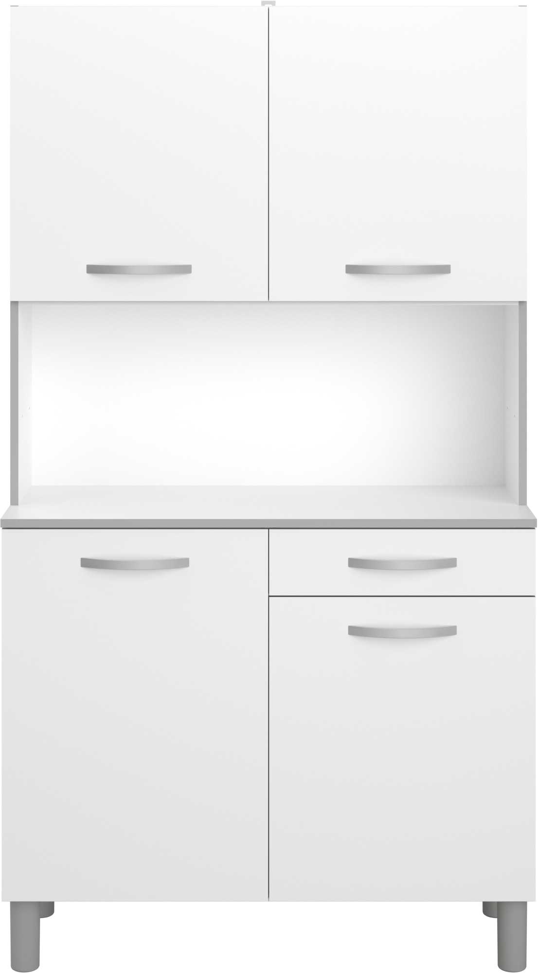 Vaisselier Easy 101cm, 4 portes & 1 tiroir - blanc - Image 7