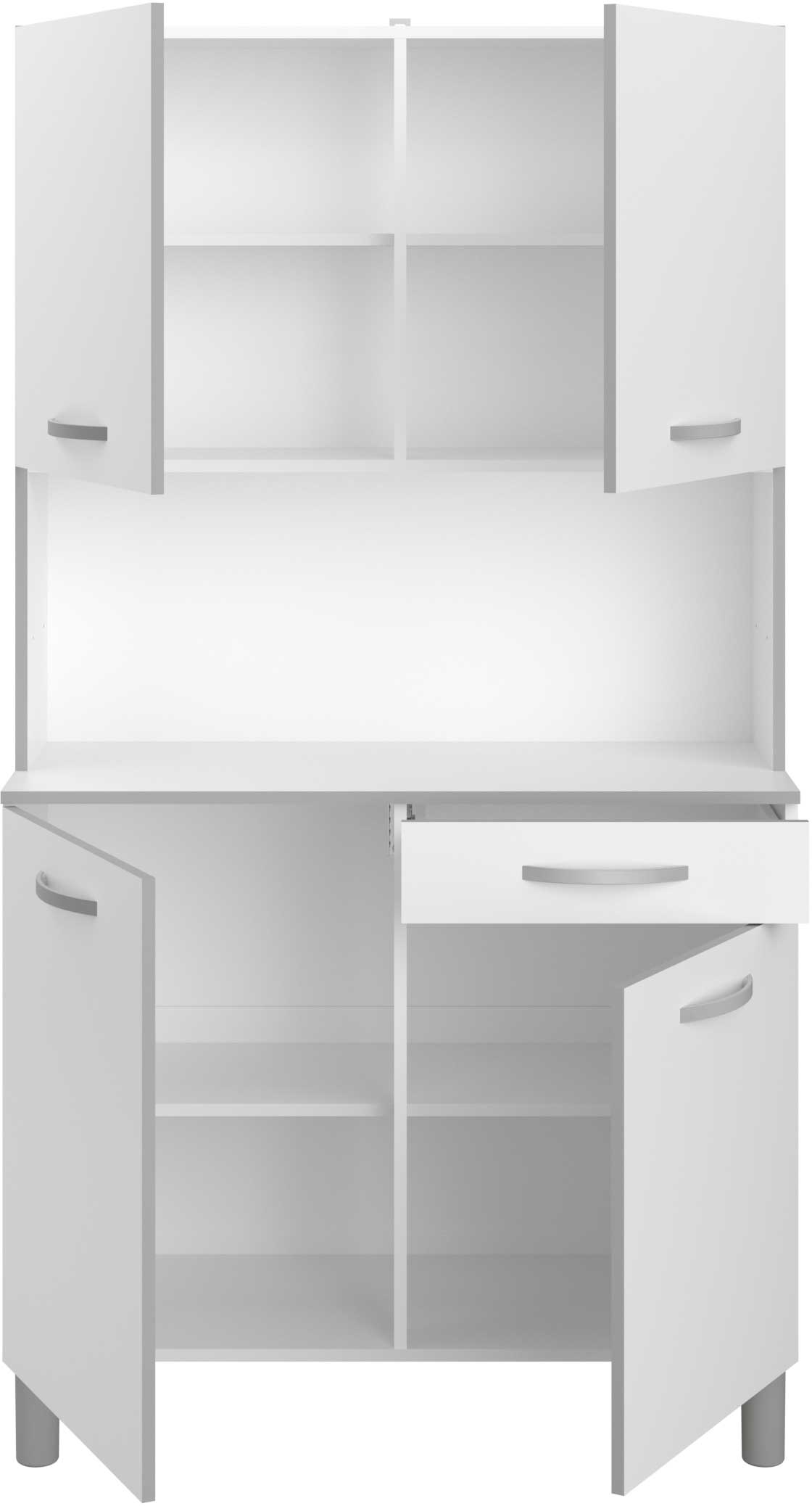 Vaisselier Easy 101cm, 4 portes & 1 tiroir - blanc - Image 8