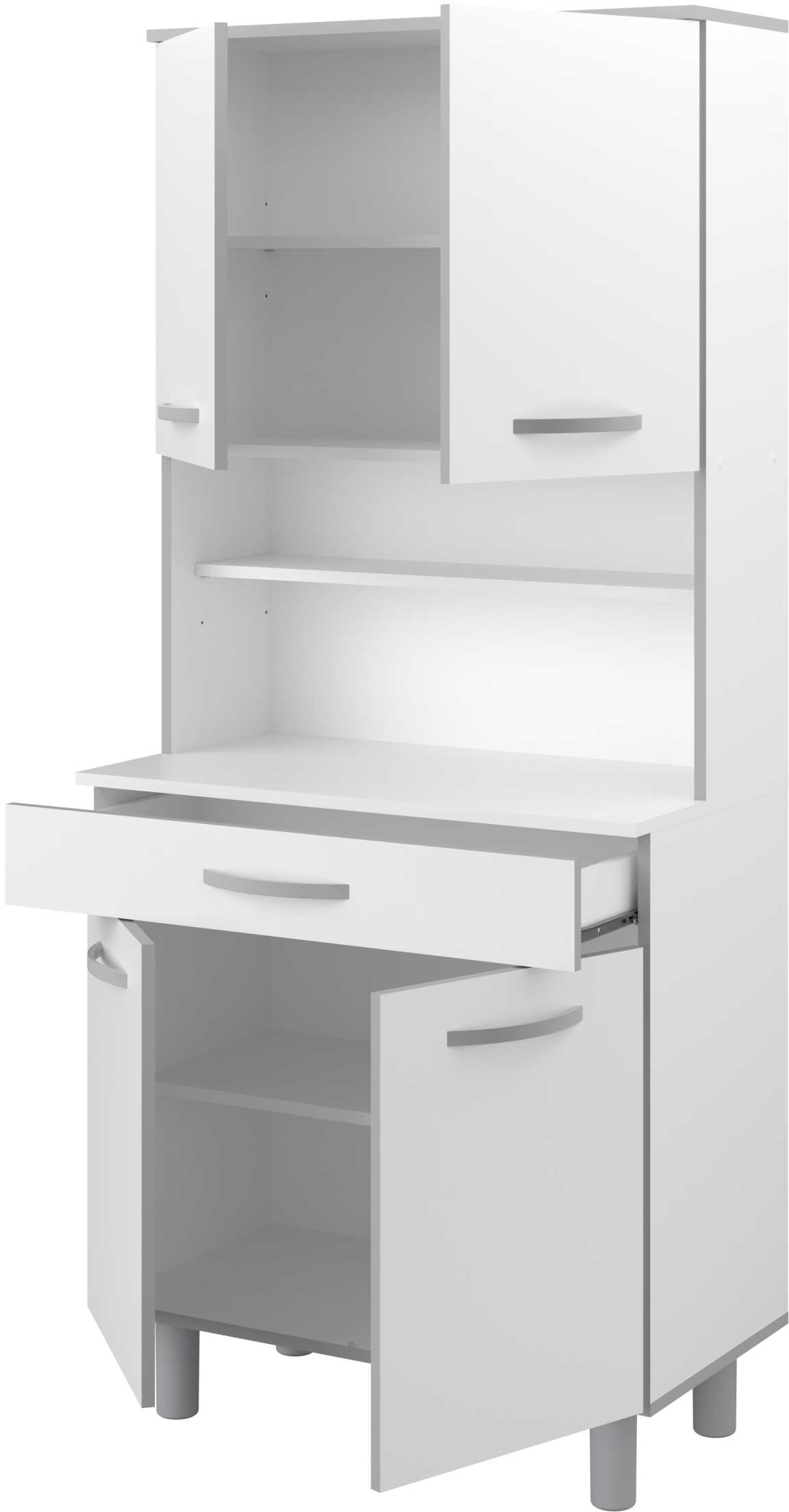 Vaisselier Easy 4 portes & 1 tiroir - blanc - Image 3