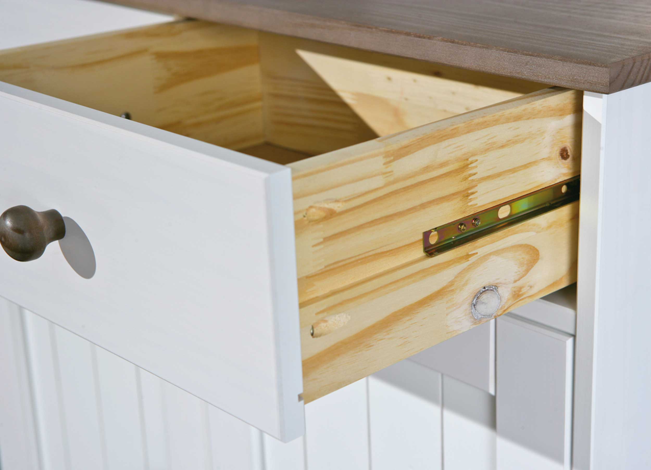 Vaisselier Westerland étroit campagne - blanc/brun - Image 3