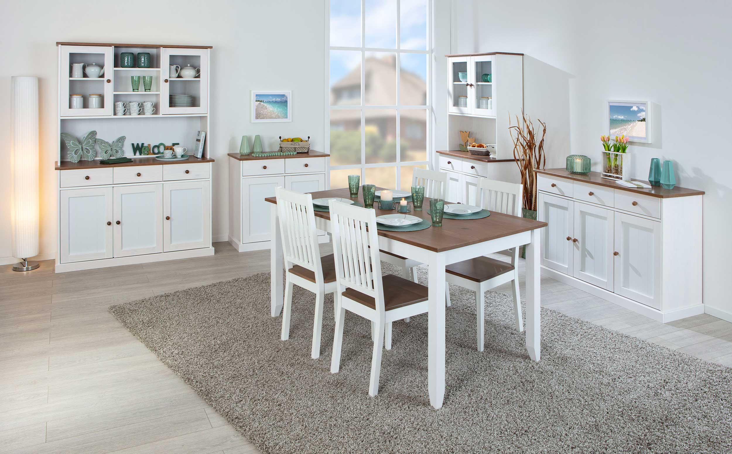 Vaisselier Westerland large campagne - blanc/brun - Image 11