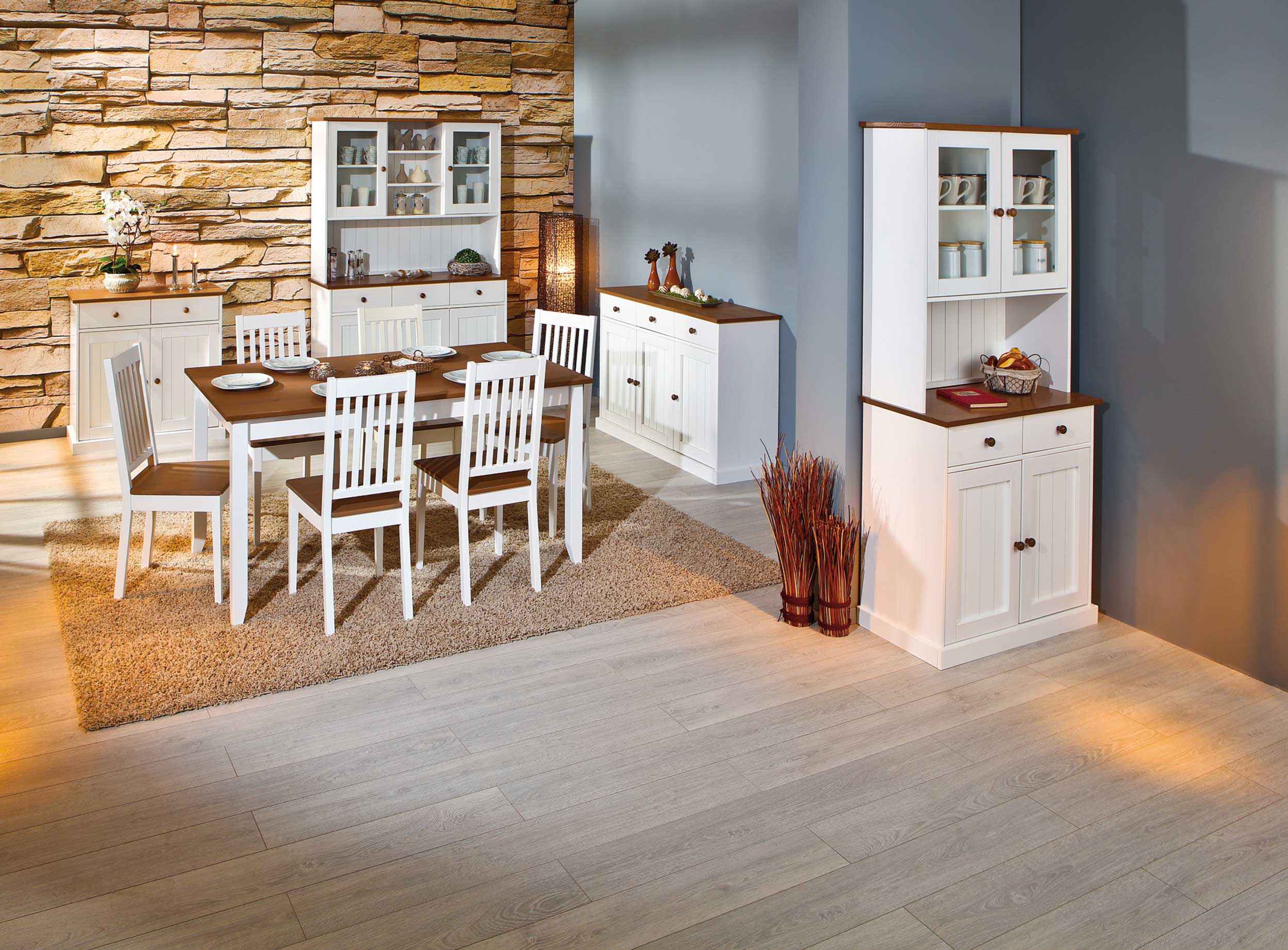 Vaisselier Westerland large campagne - blanc/brun - Image 12