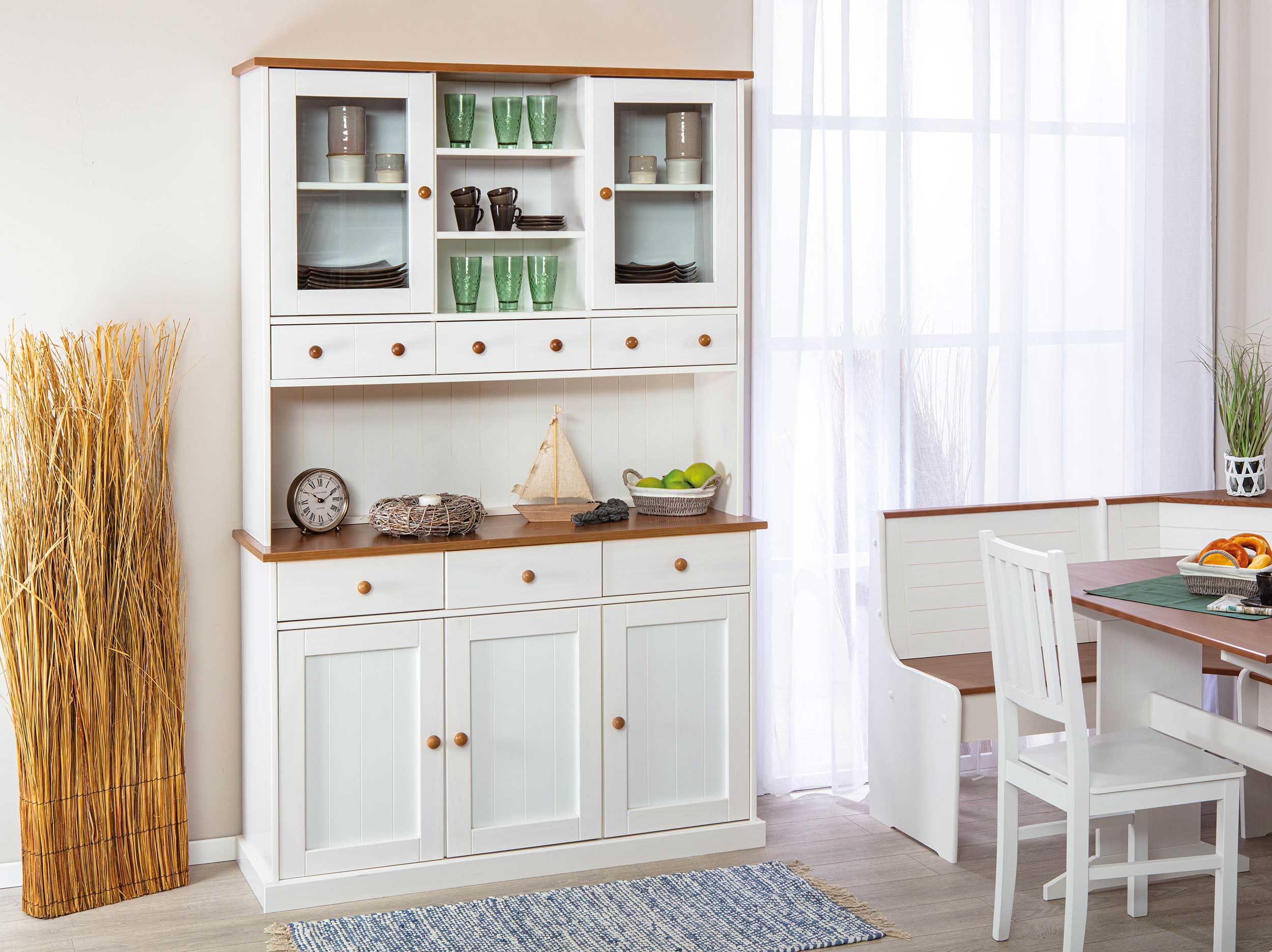 Vaisselier Westerland XL campagne - blanc/brun - Image 11