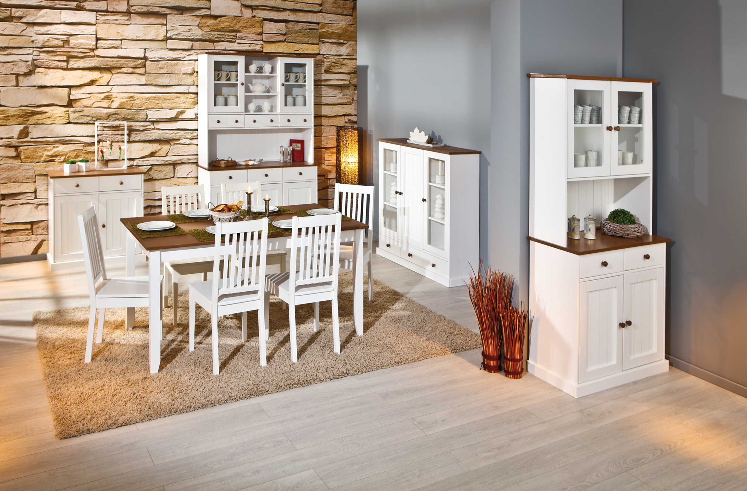 Vaisselier Westerland XL campagne - blanc/brun - Image 10