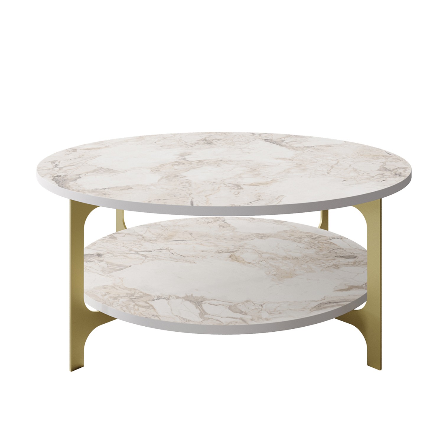 Versy Table basse | 100 % MÉLAMINE | Doré, Blanc - Image 4