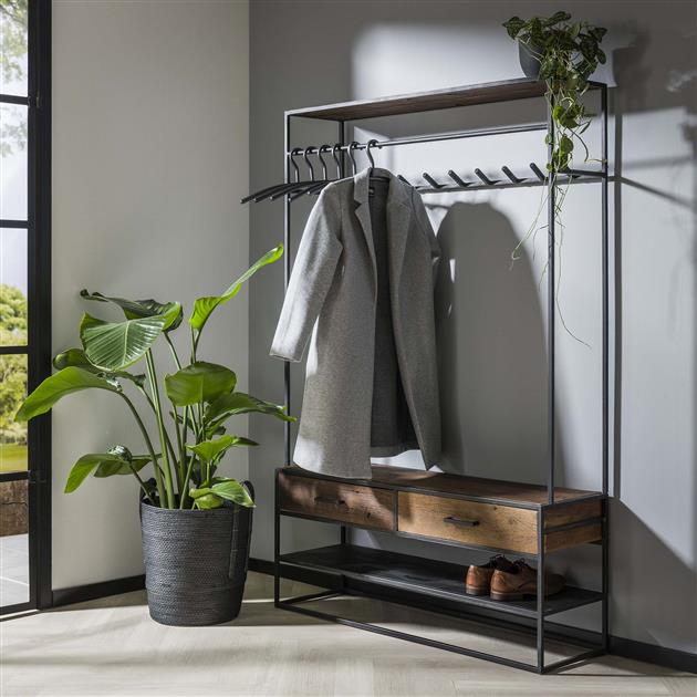 Vestiaire Mezcla 2 tiroirs - bois