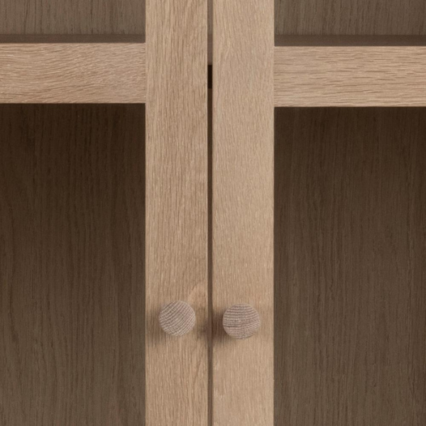 Vitrine Aston 145 cm 2 portes et 1 tiroir - chêne blanc - Image 5