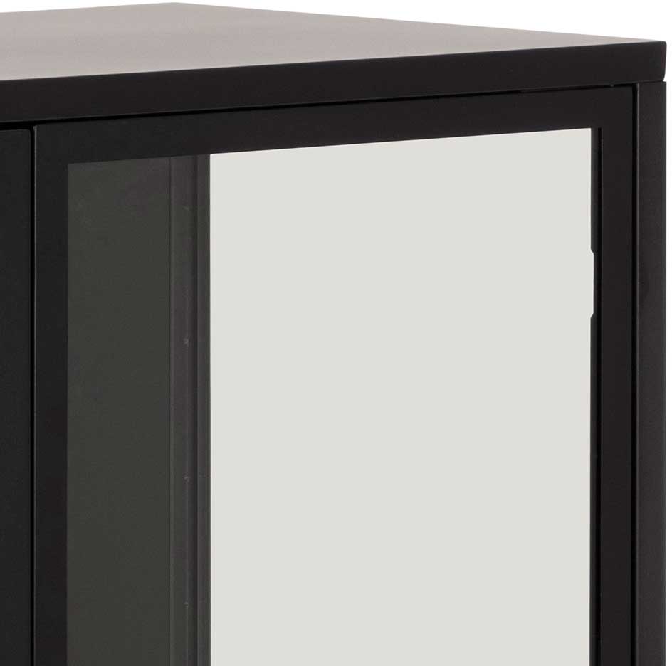 Vitrine Nebas 80cm, 2 portes & 1 étagères - noir - Image 2
