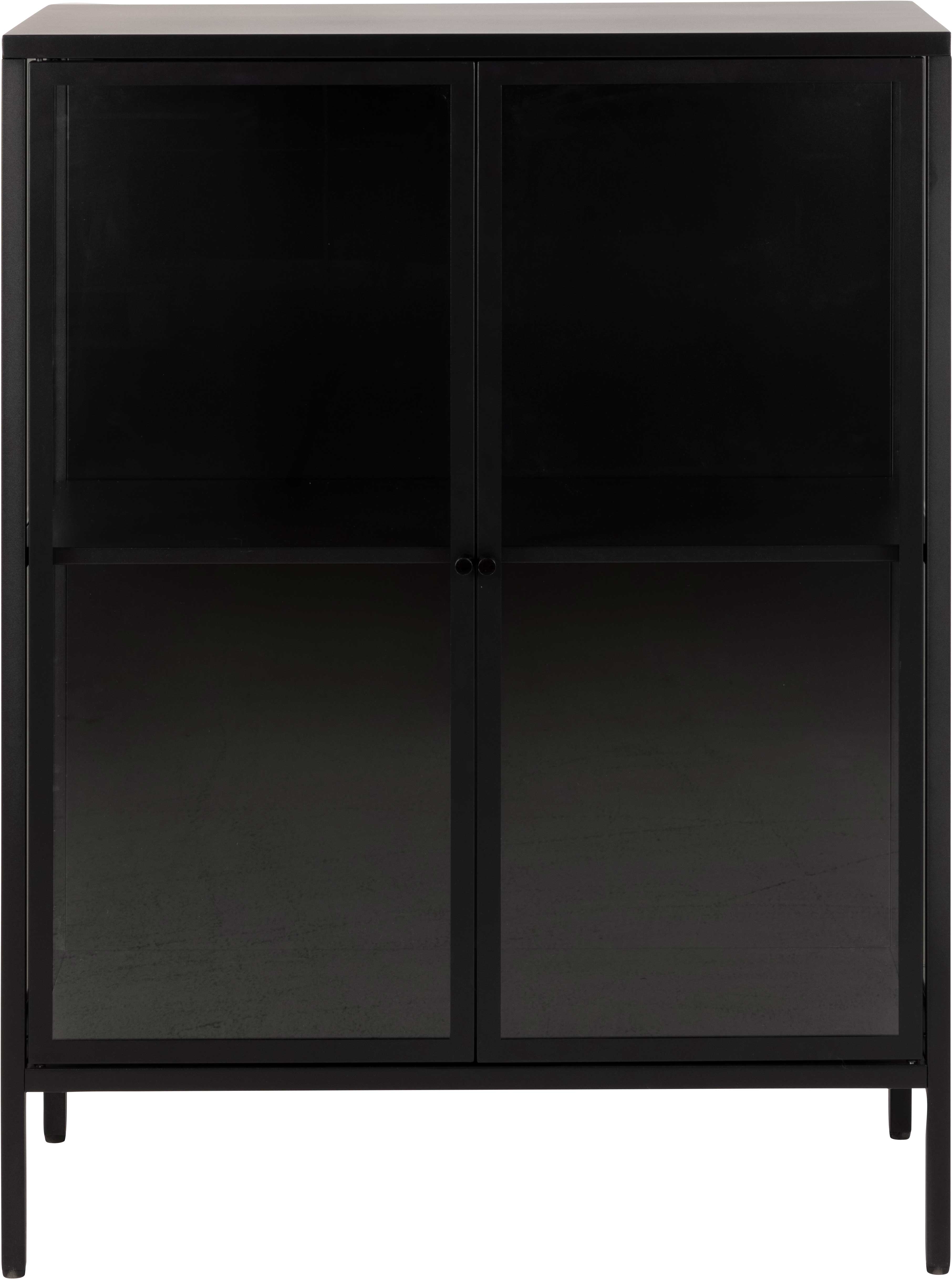 Vitrine Nebas 80cm, 2 portes & 1 étagères - noir - Image 9