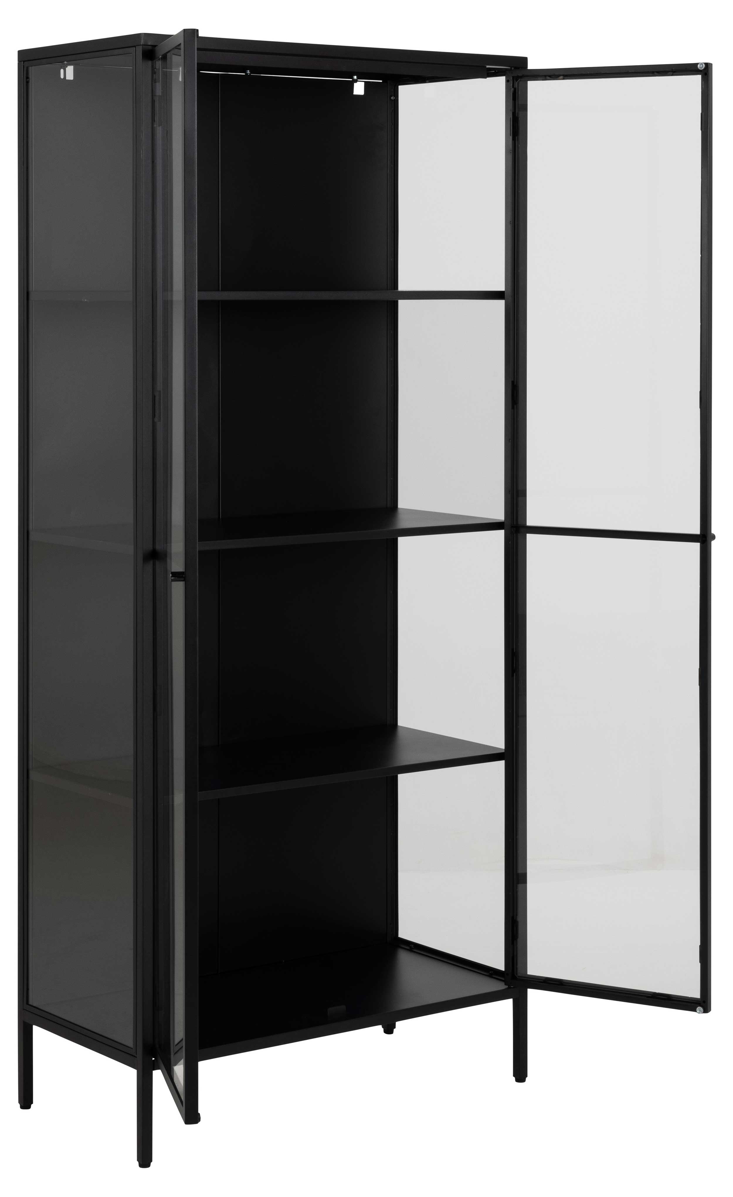 Vitrine Nebas 80cm, 2 portes & 3 étagères - noir - Image 7