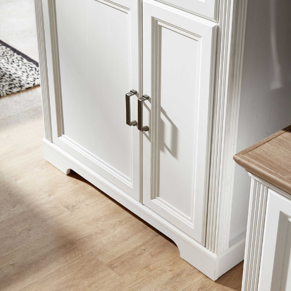 Vitrine Samine 93cm 3 portes & 1 tiroir - blanc/chêne - Image 2