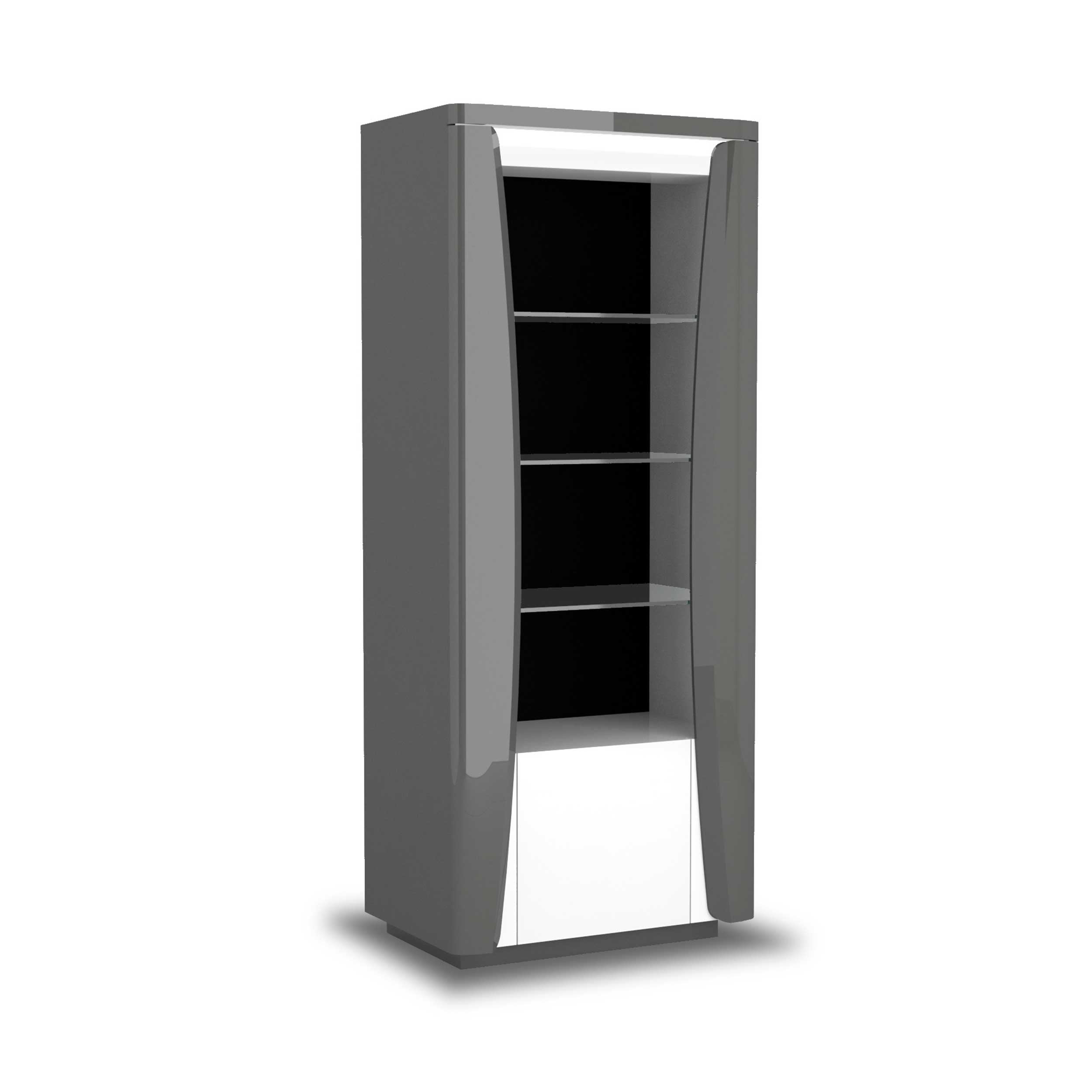 Vitrine Teo 70cm 1 porte - anthracite/blanc brillant - Image 11