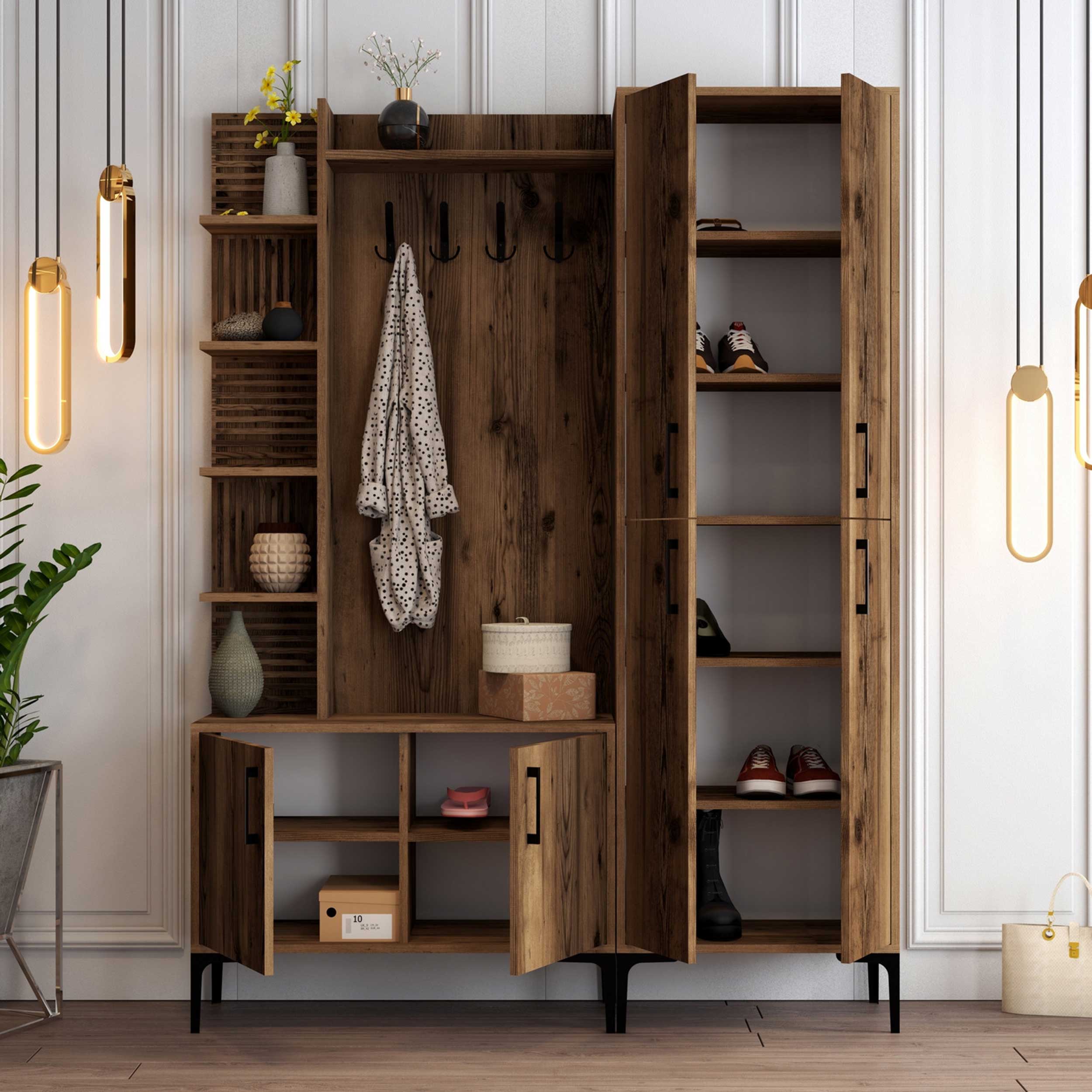 Viyana DA Meuble d'entrée | 100 % MÉLAMINE | Noyer - Image 3