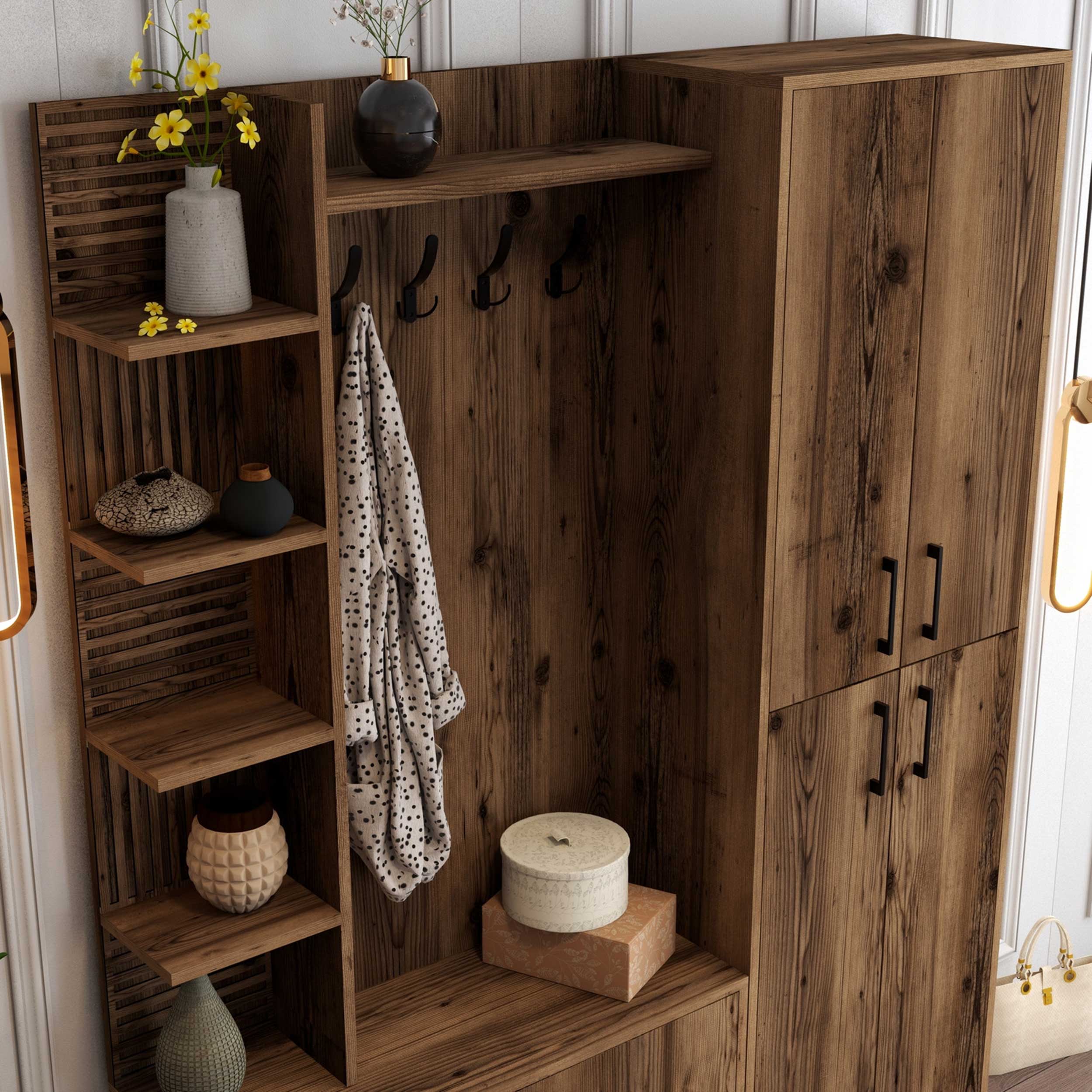 Viyana DA Meuble d'entrée | 100 % MÉLAMINE | Noyer - Image 4