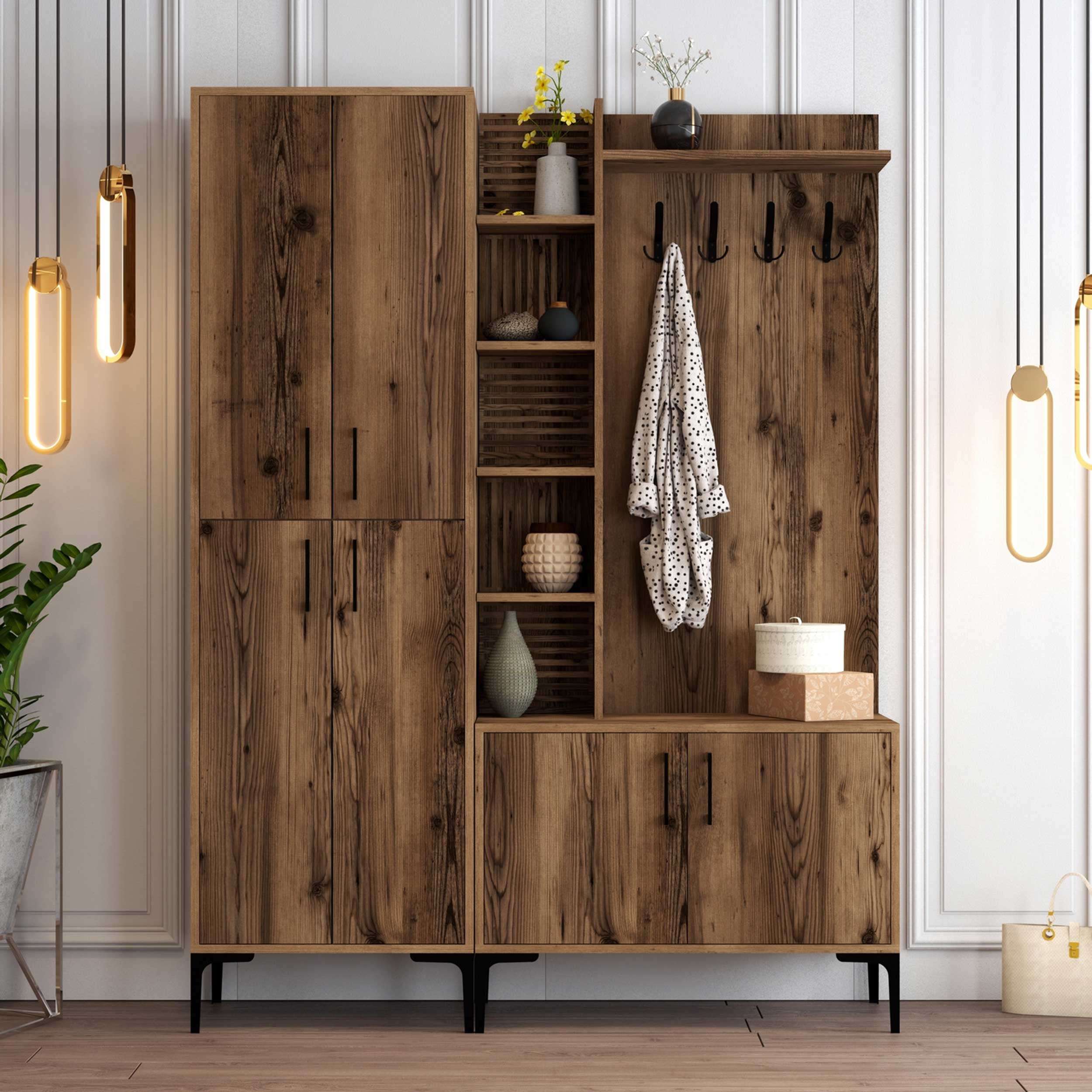 Viyana DA Meuble d'entrée | 100 % MÉLAMINE | Noyer - Image 7