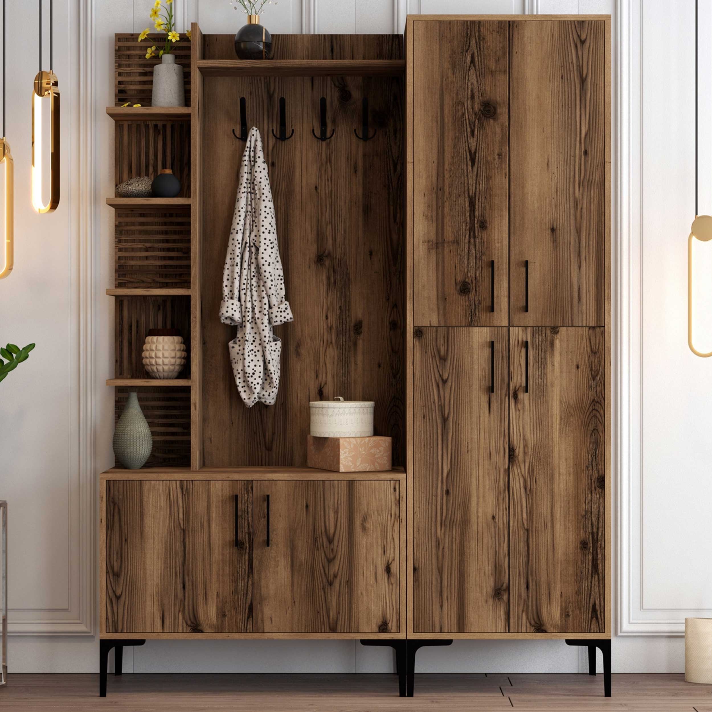 Viyana DA Meuble d'entrée | 100 % MÉLAMINE | Noyer - Image 1