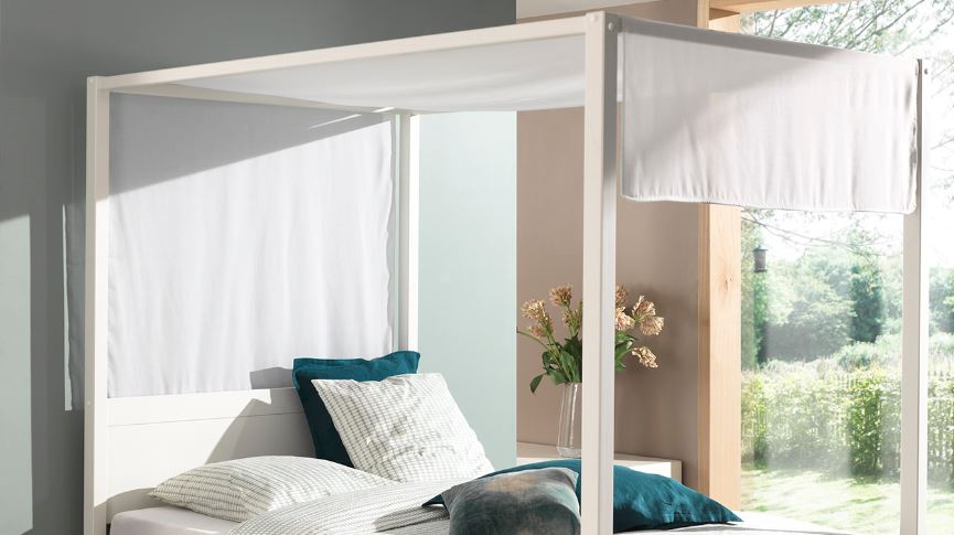 Voile pour lit à baldaquin Charlotte 140cm coton - blanc - Image 3