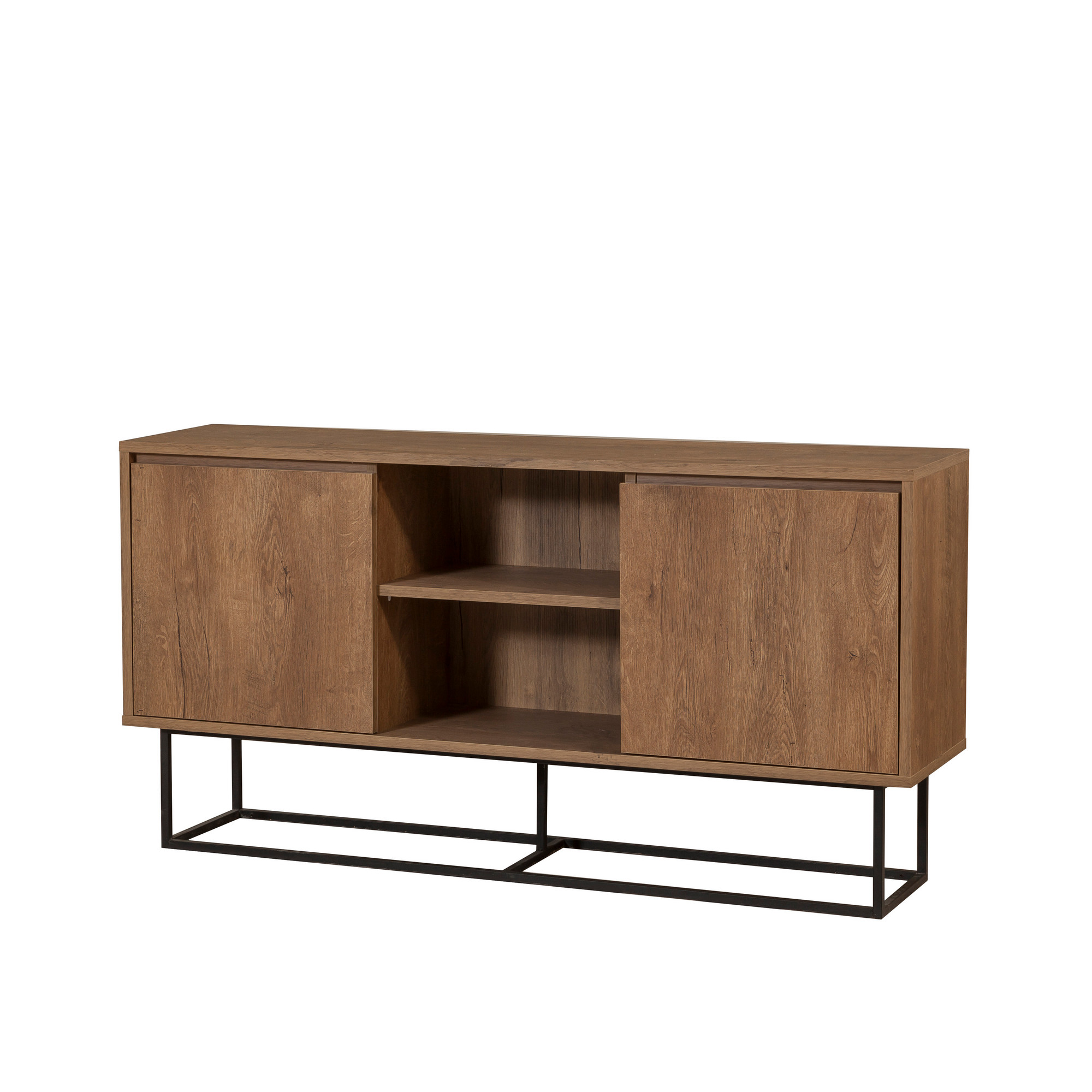Zela Console | 100 % MÉLAMINE | Noyer, Noir - Image 2