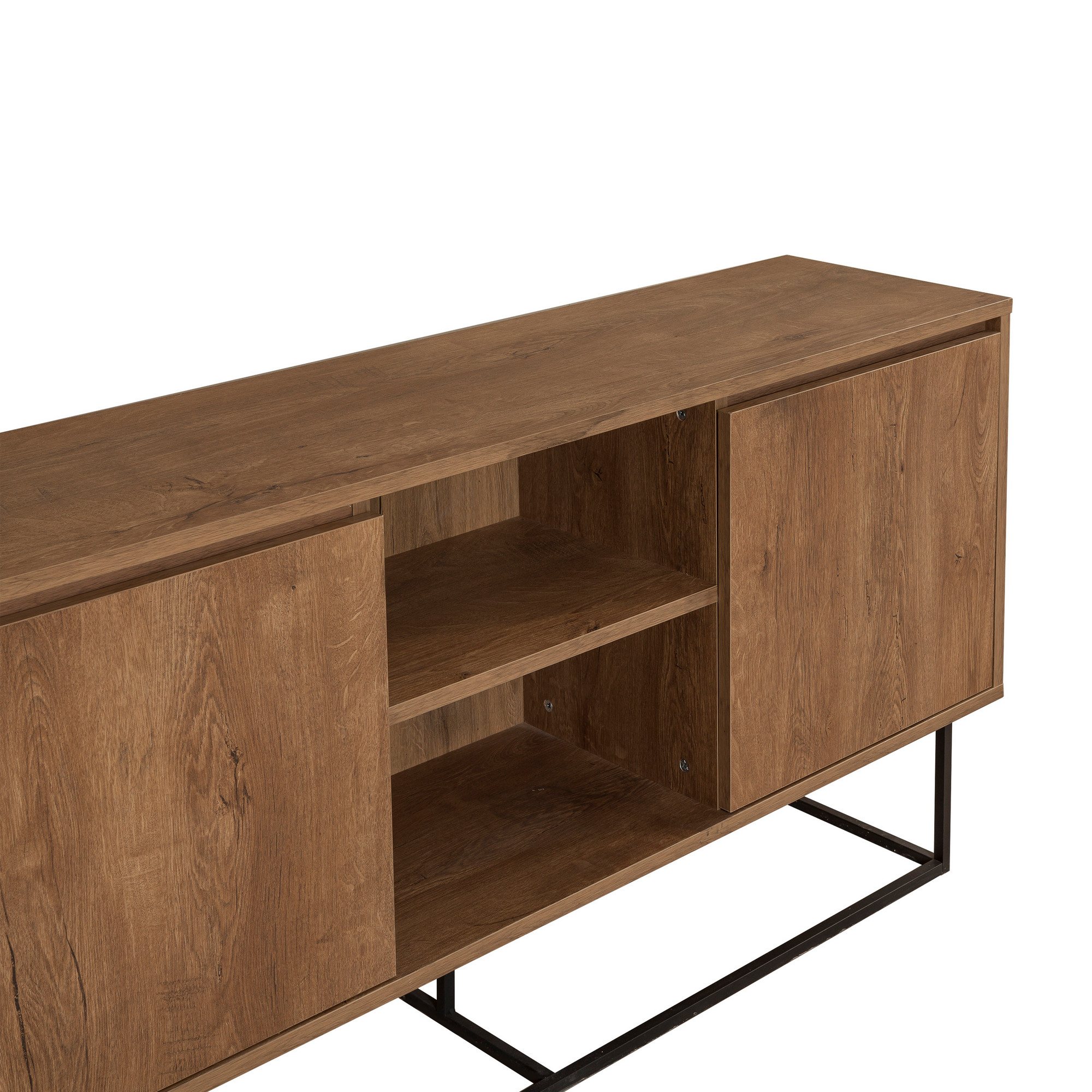 Zela Console | 100 % MÉLAMINE | Noyer, Noir - Image 5
