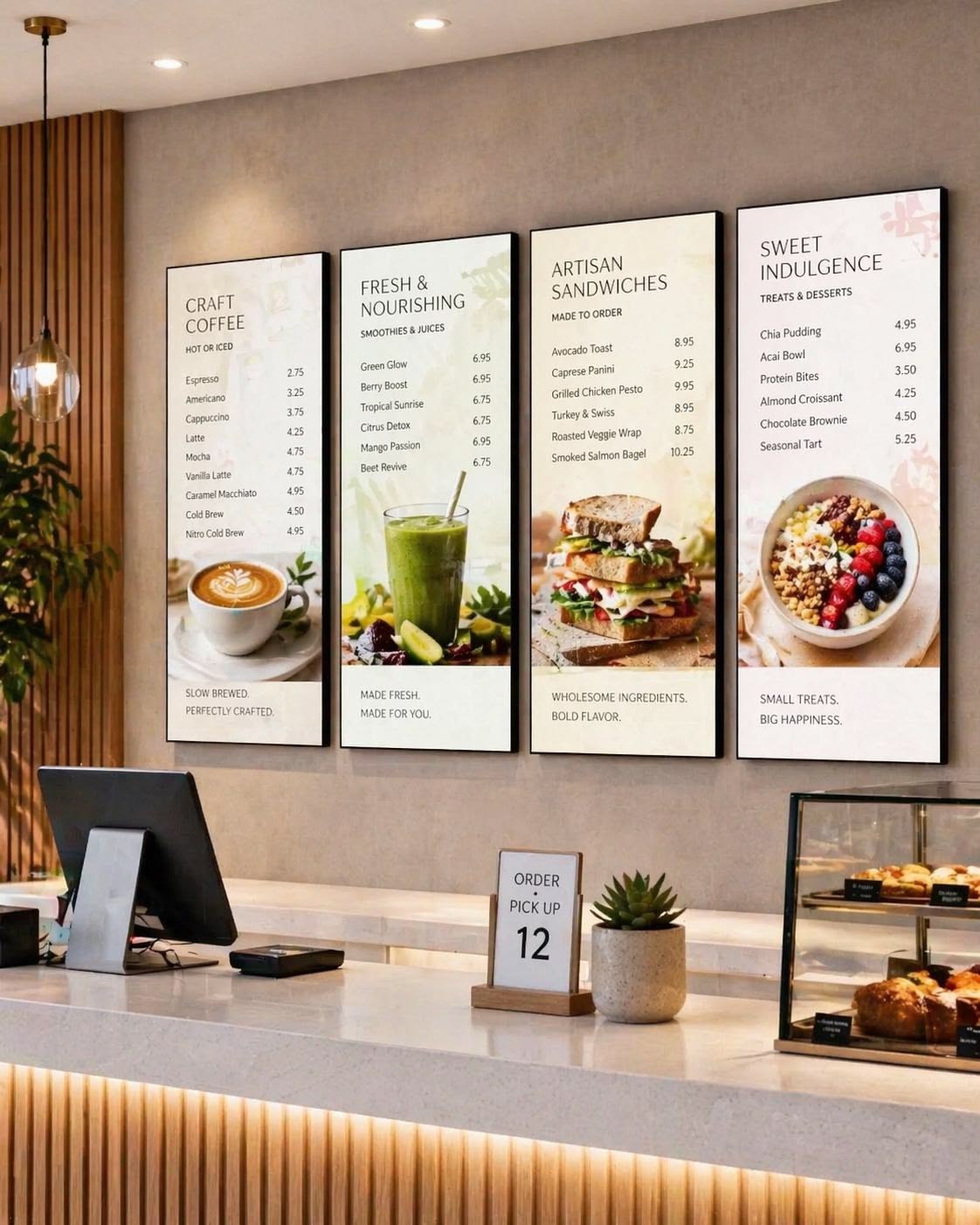 Support menu mural